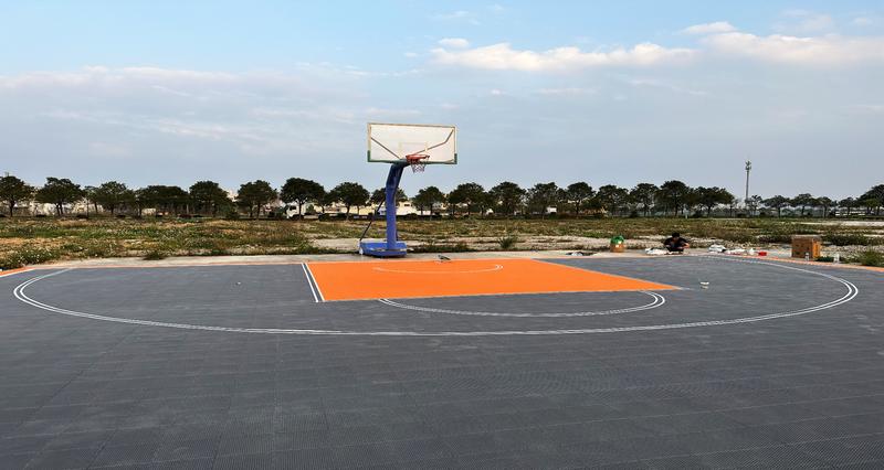 中车江门制造基地篮球场拼装运动地板工程